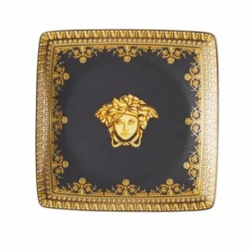 Versace I Love Baroque Nero Canape Dish 4 3/4 in Square