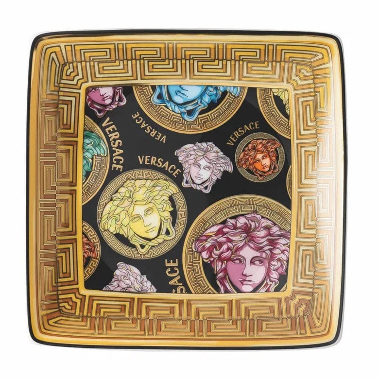 Versace Medusa Amplified- Multicolor Canape Dish 4 3/4 in Square 4 3/4 in Square