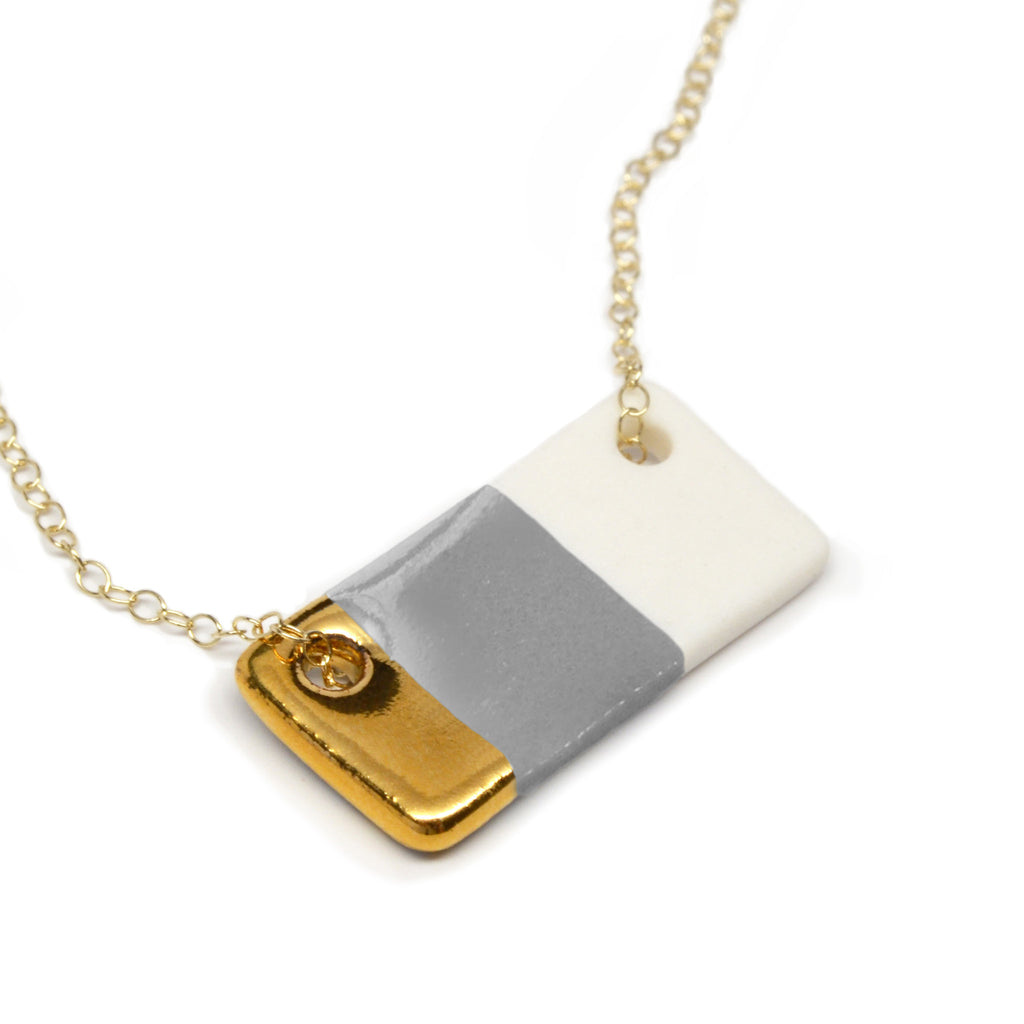Ash Grey Bar Necklace