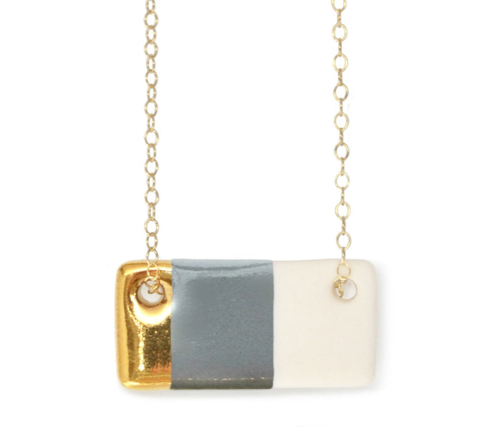 Ash Grey Bar Necklace