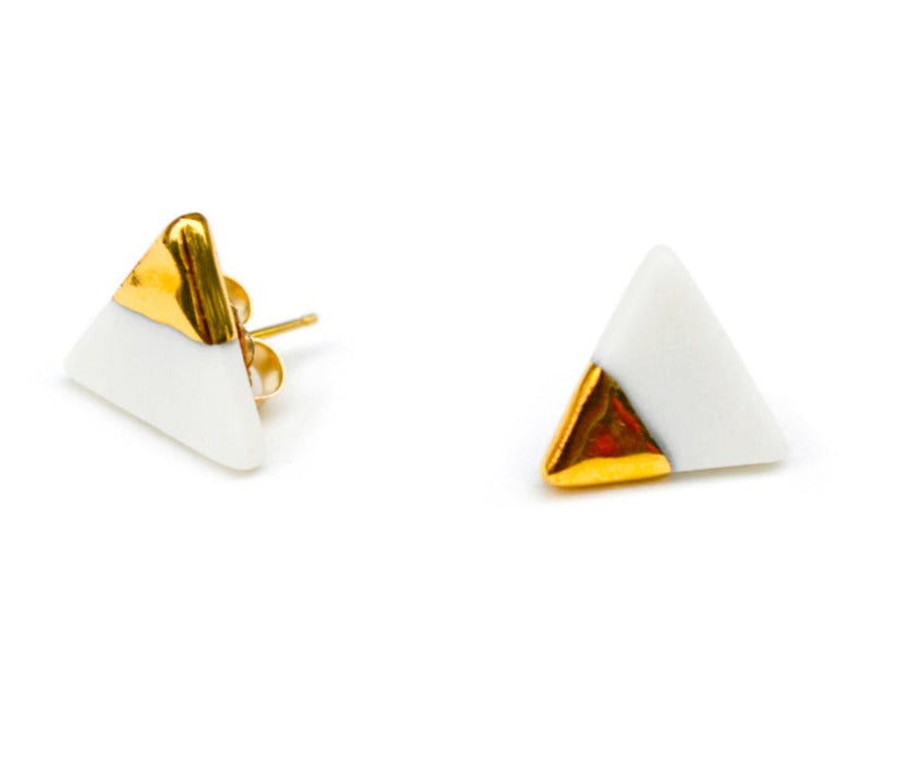 Ash Teeny Triangle Stud Earrings