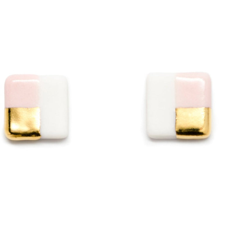 Ash Petite Pink Square Studs