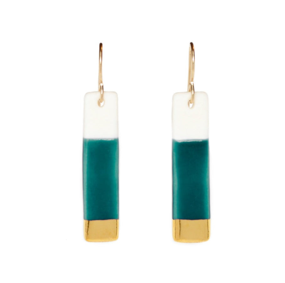Ash Bar Earrings in Teal