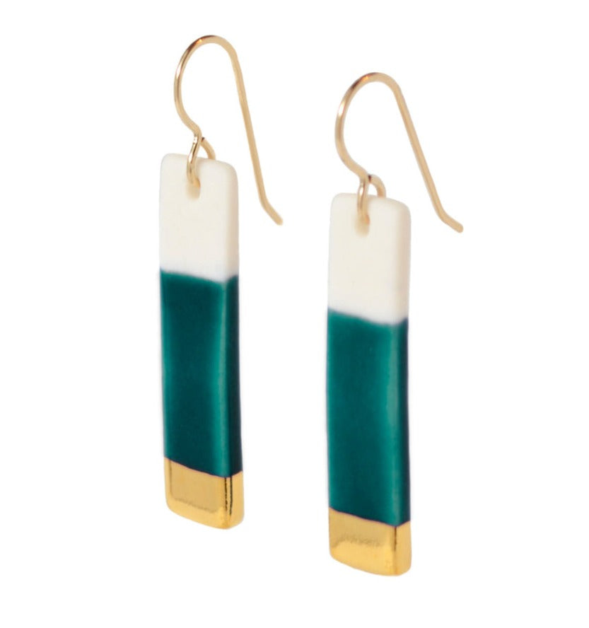 Ash Bar Earrings in Teal