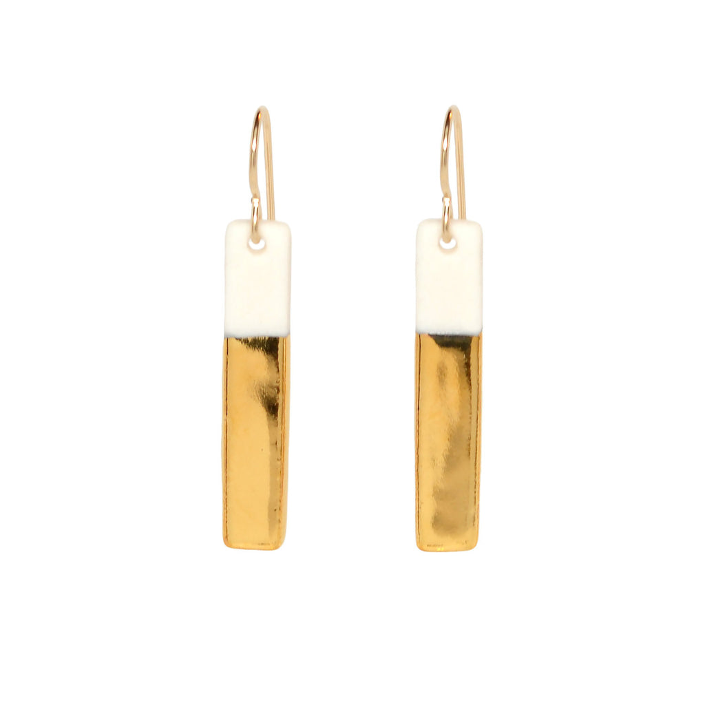 Ash Skinny Gold Bar Earrings