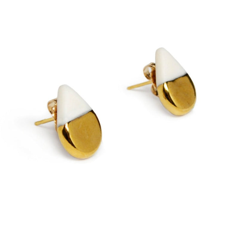 Ash Tiny Gold Drop Stud Earrings