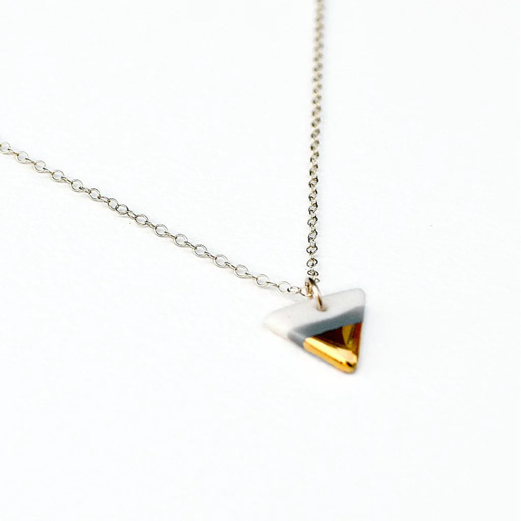 Ash Tiny Gray Triangle Necklace