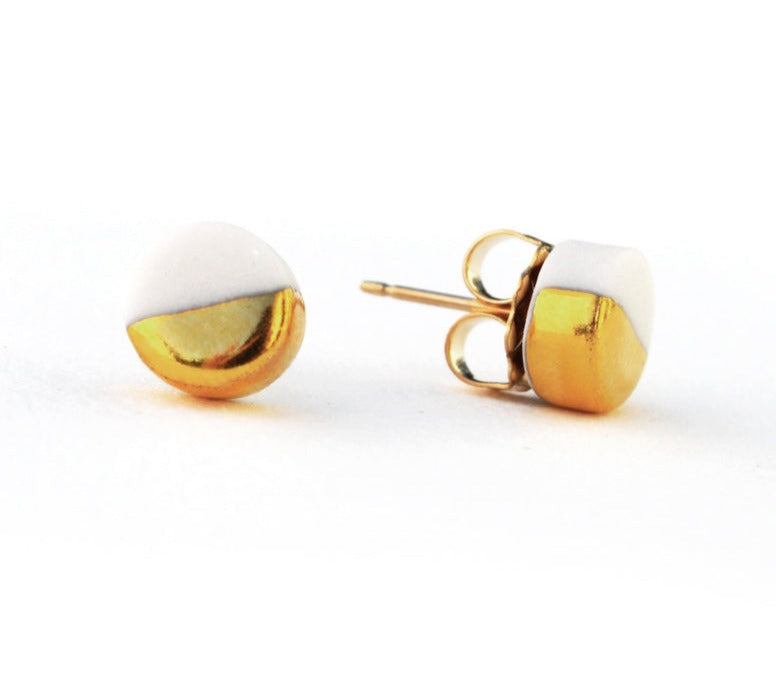 Ash Tiny Orb Stud Earrings