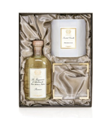 Antica Farmacista Prosecco Black 3 Piece Gift Set Candle and Room Diffuser - Decree Co.