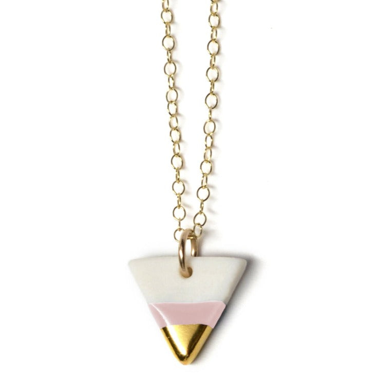 Ash Petite Pink Triangle Necklace