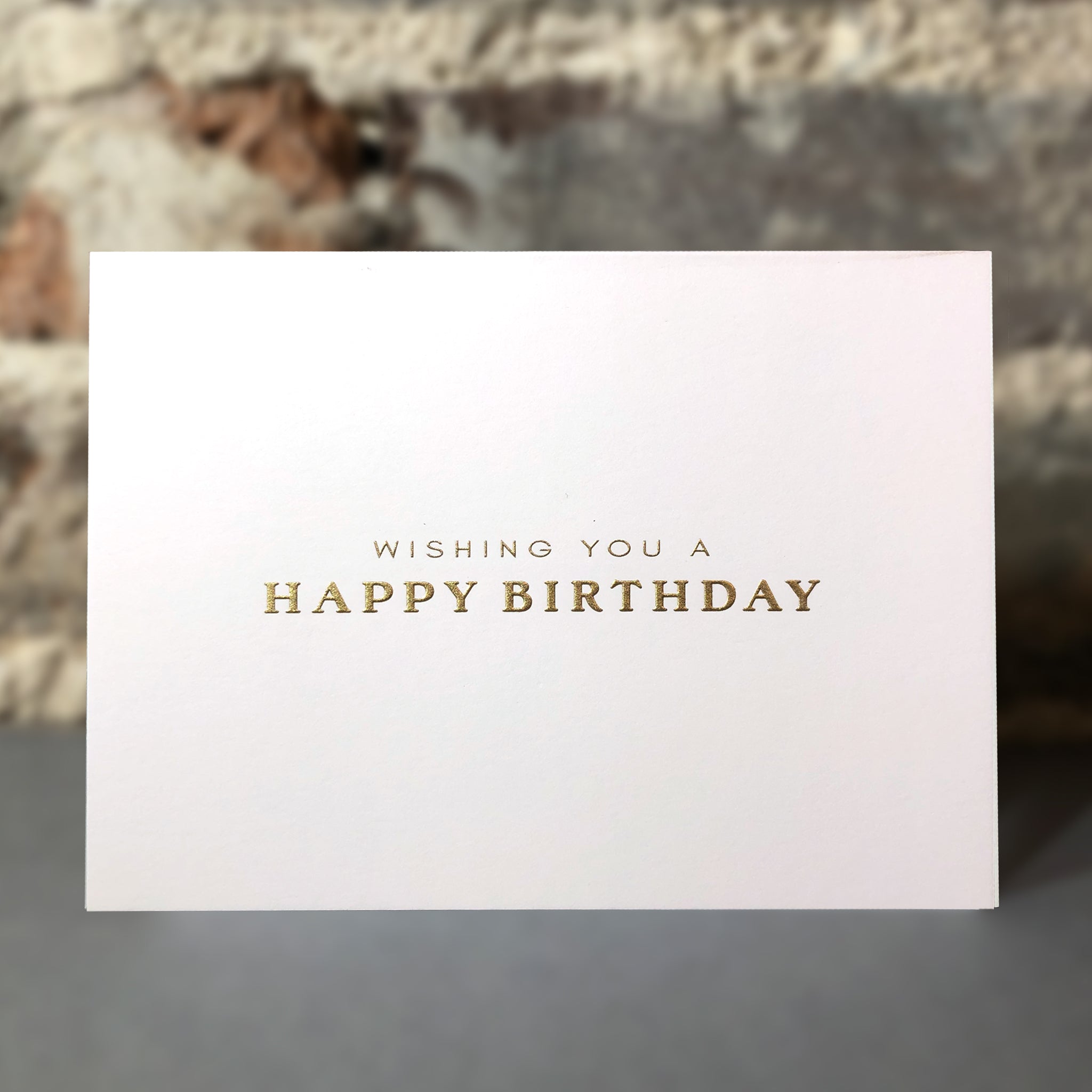 Card Engraved Wishing You a Happy Birthday Gold