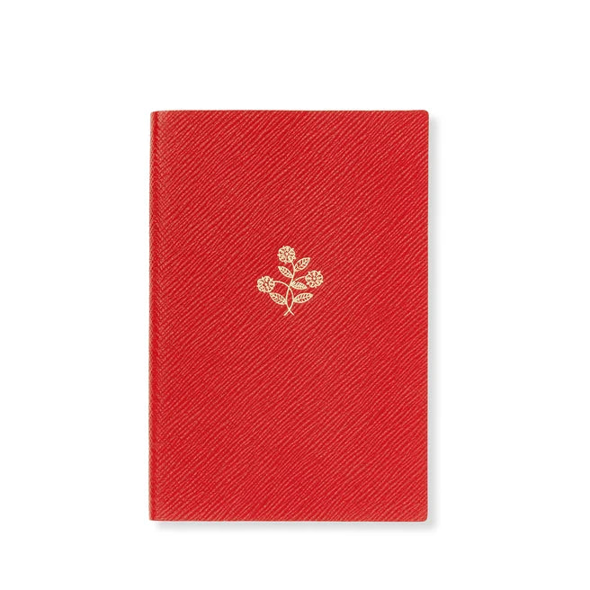 Smythson Chelsea Bloom Notebook in Panama Red