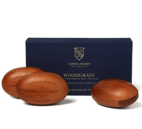 Caswell-Massey Woodgrain Three Piece Bar Soap Set - Decree Co. 