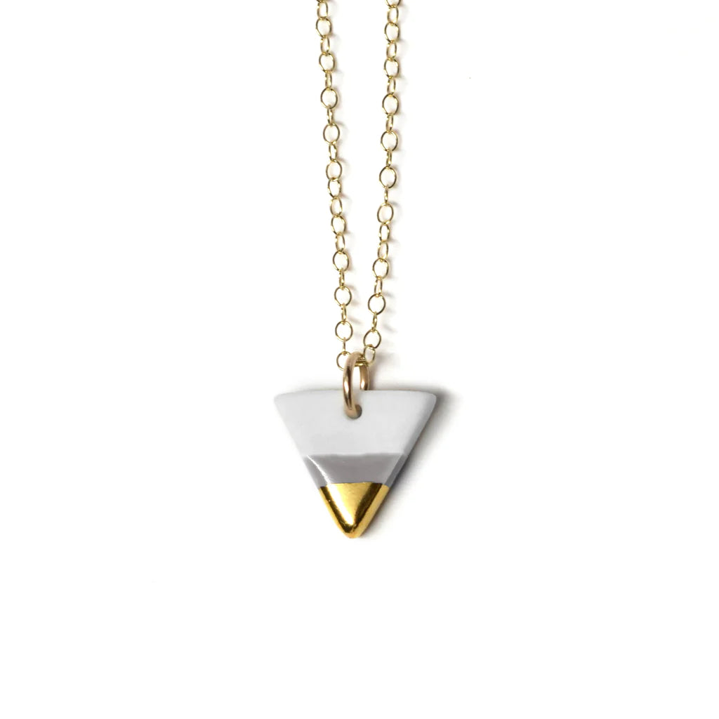 Ash Tiny Gray Triangle Necklace