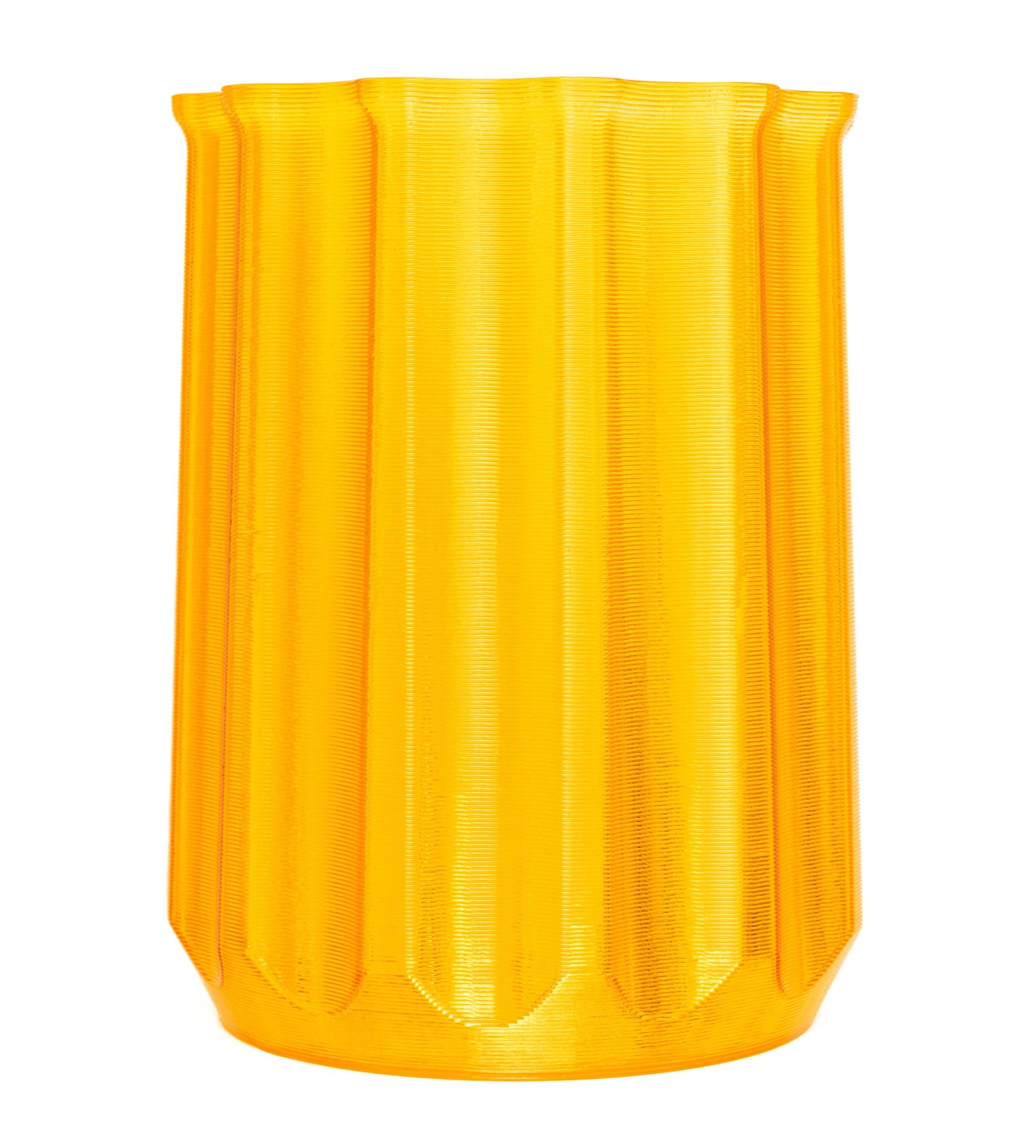 3D Waste basket Semi-Transparent Yellow Floral