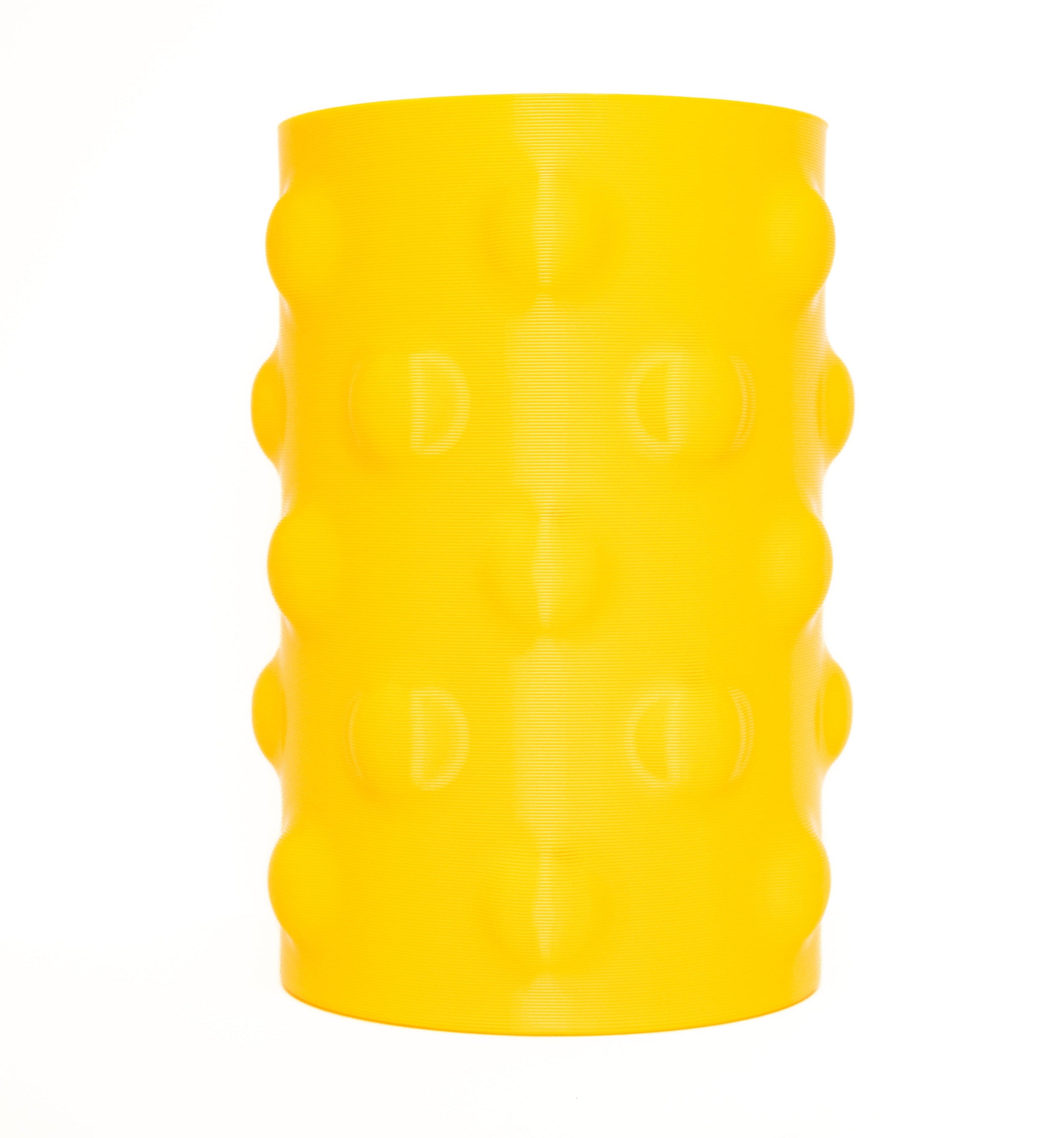 3D Waste basket Opaque Yellow Bubbles