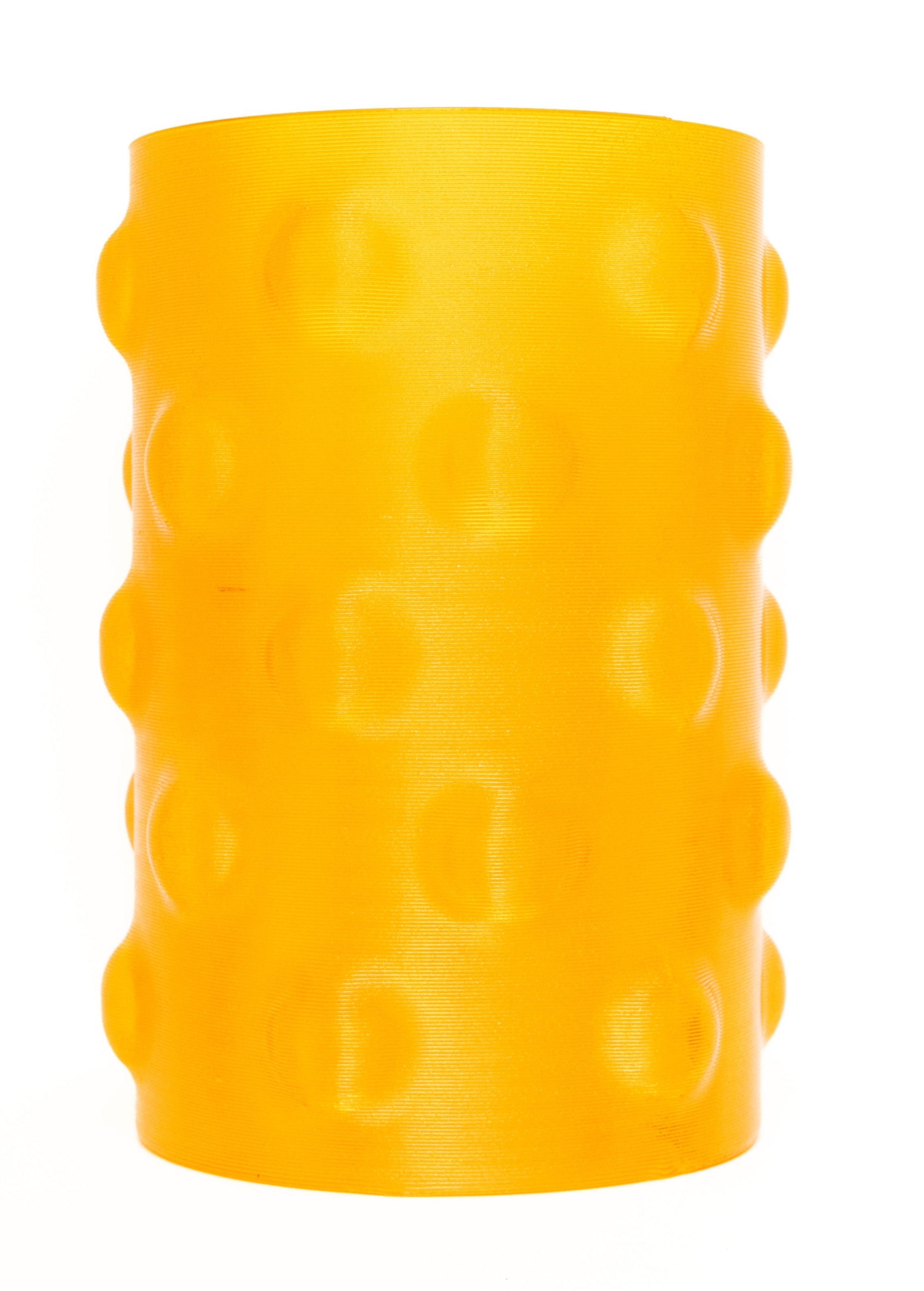 3D Waste basket Semi-Transparent Yellow Bubbles