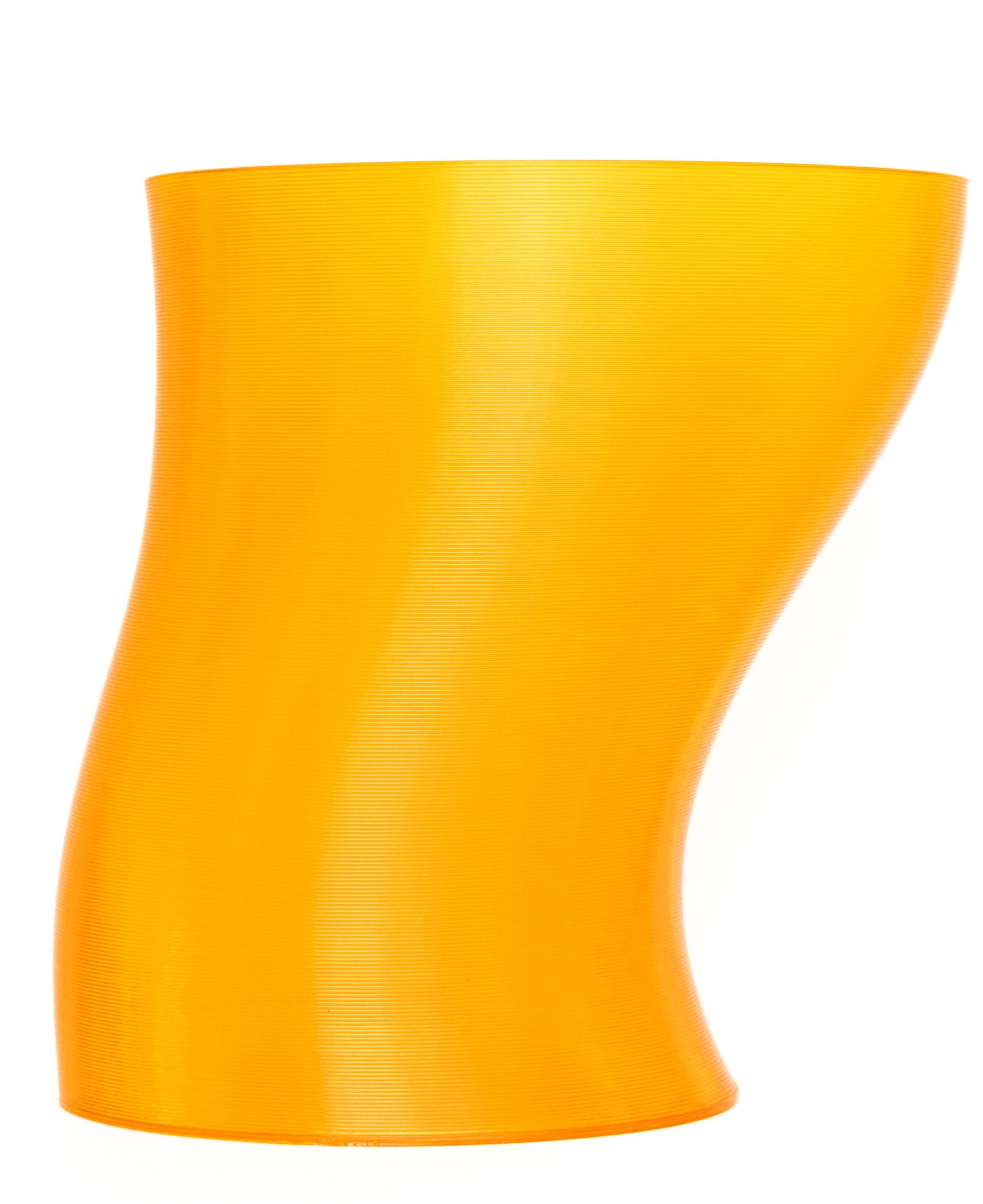 3D Waste basket Semi-Transparent Yellow Asymmetricl