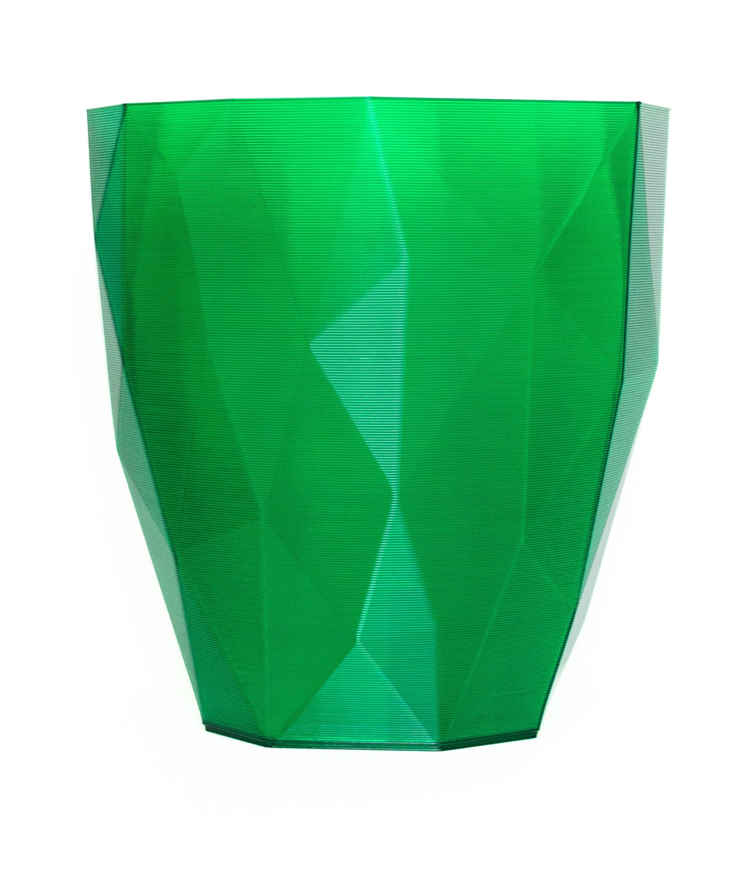 3D Waste basket Semi-Transparent Green