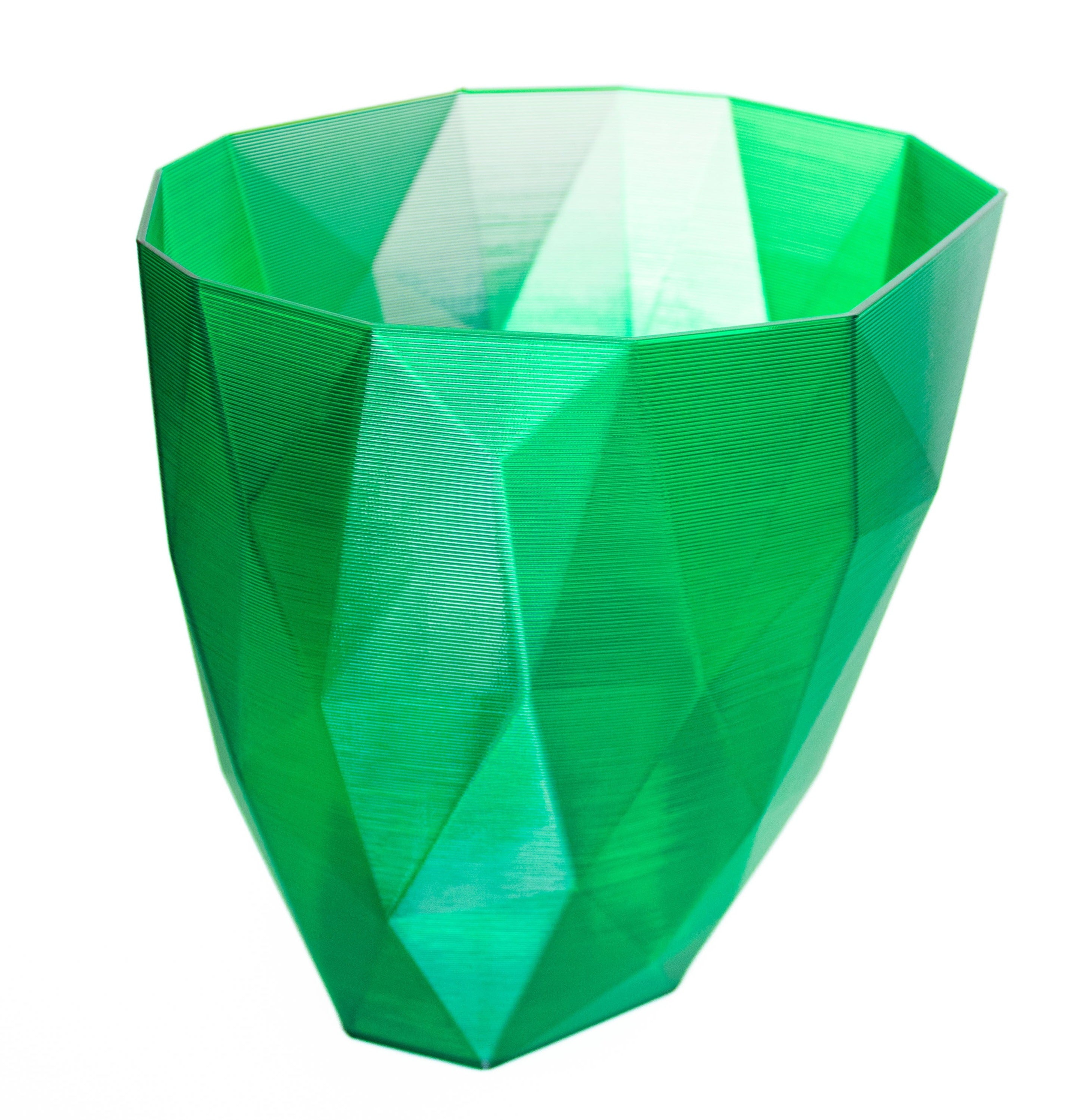 3D Waste basket Semi-Transparent Green