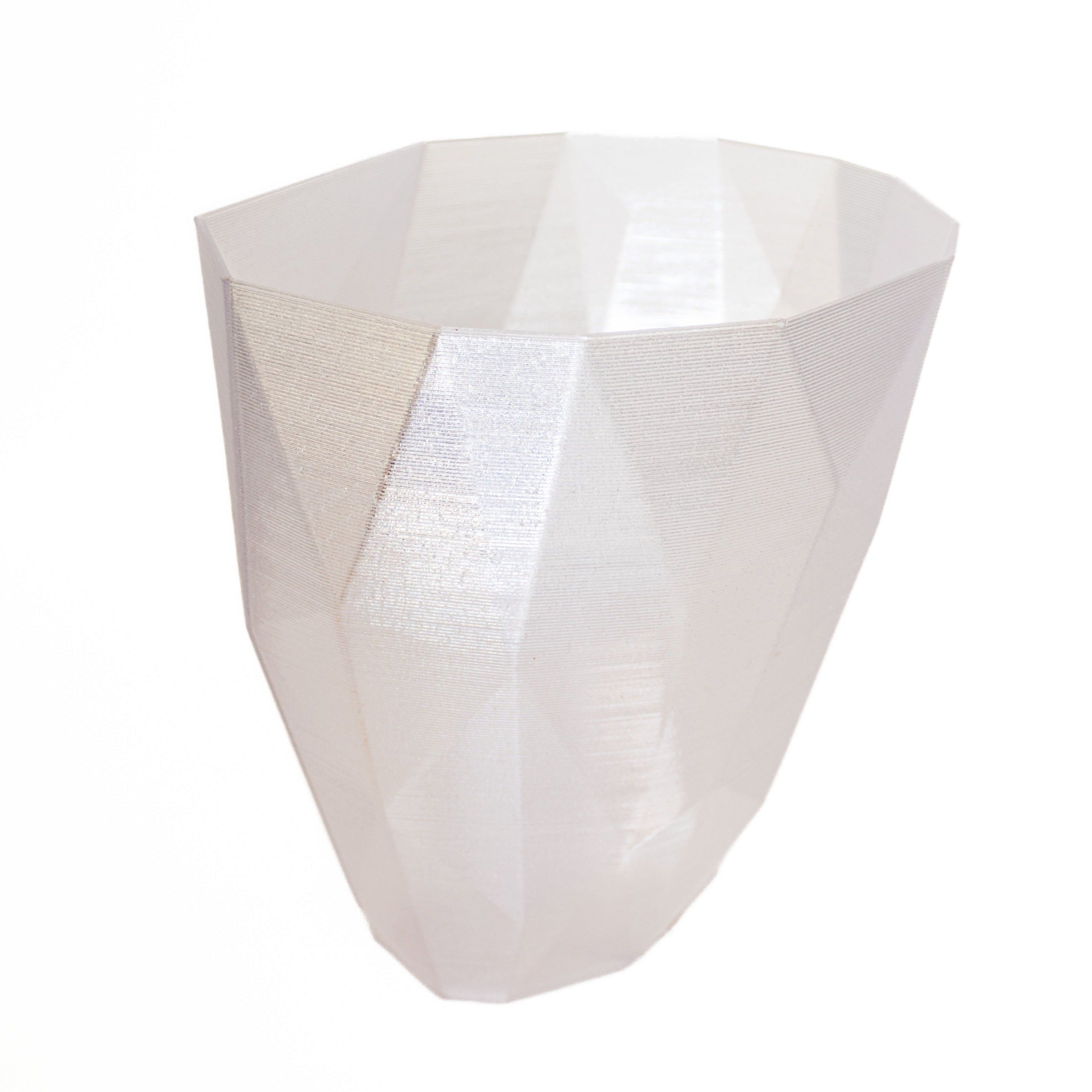 3D Waste basket Clear Semi-Transparent Fragmented Oval