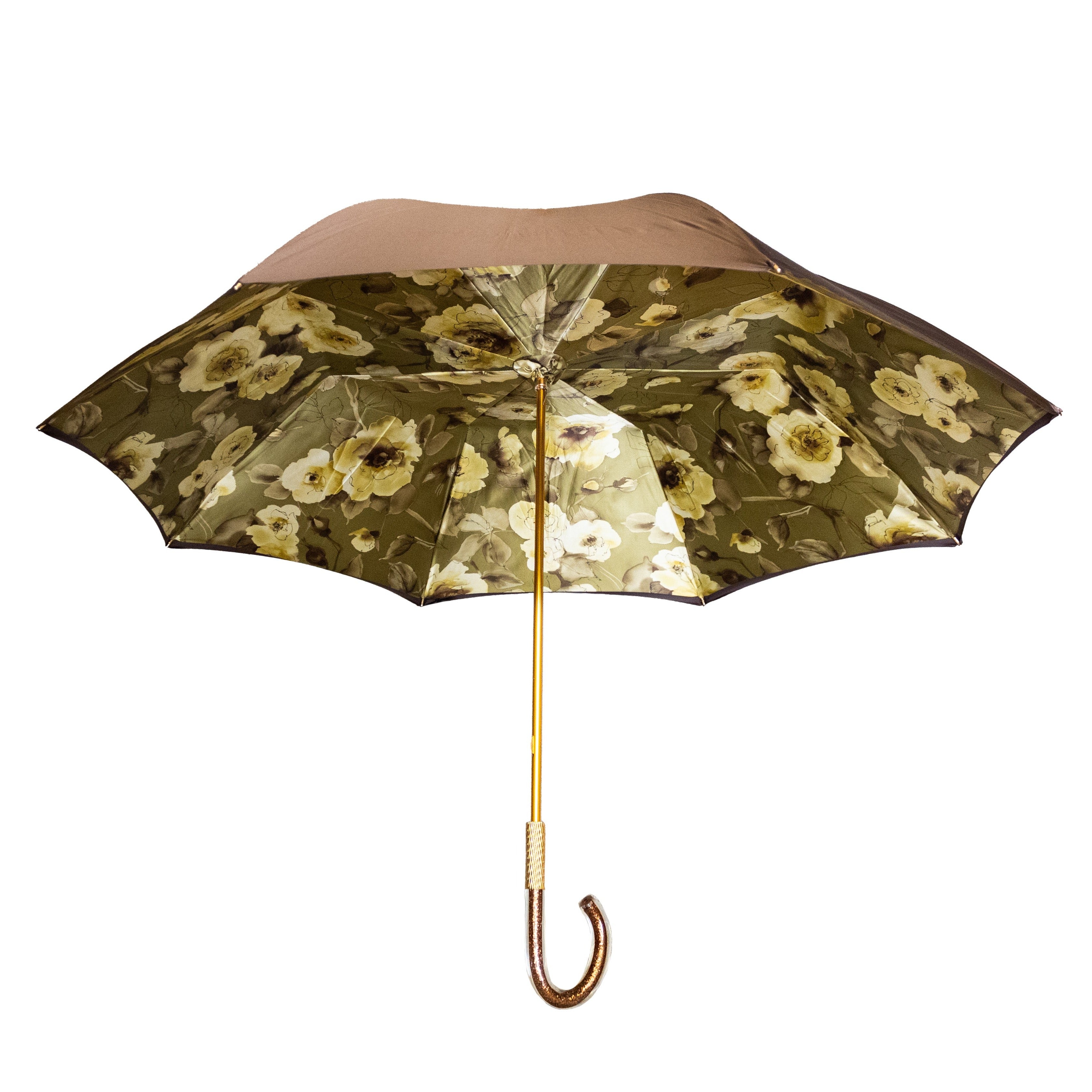 Pasotti Brown Umbrella With Sparkly Brown Handle