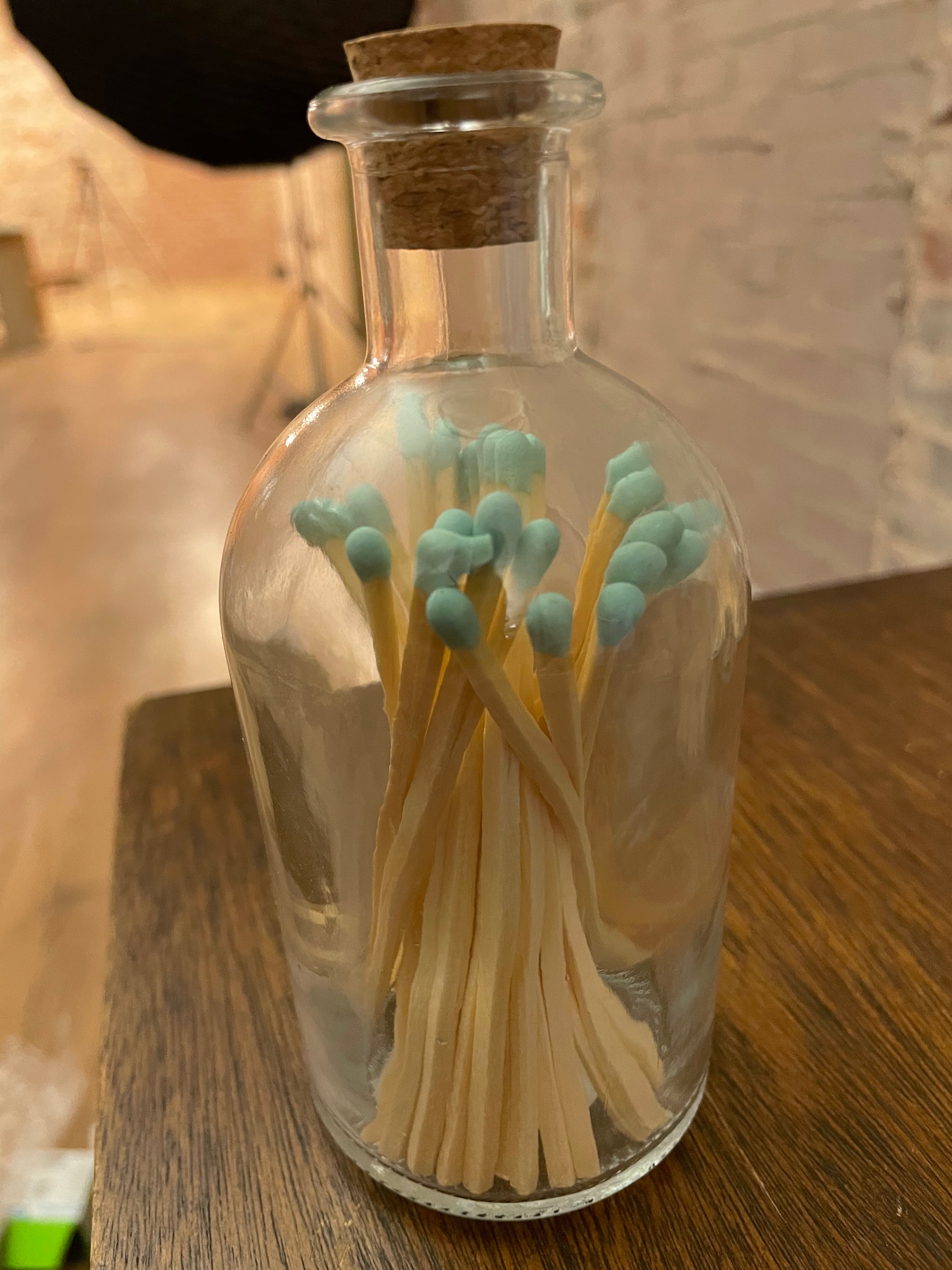 Long Matches in Corked Apothecary Jar Mint - Decree Co. 
