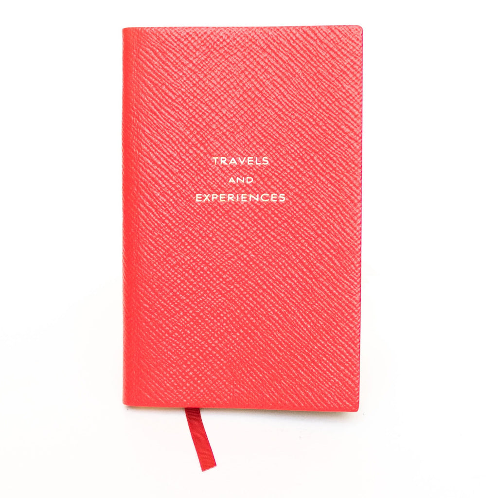 Smythson Panama Travel & Experiences Leather Notebook in Scarlet Red