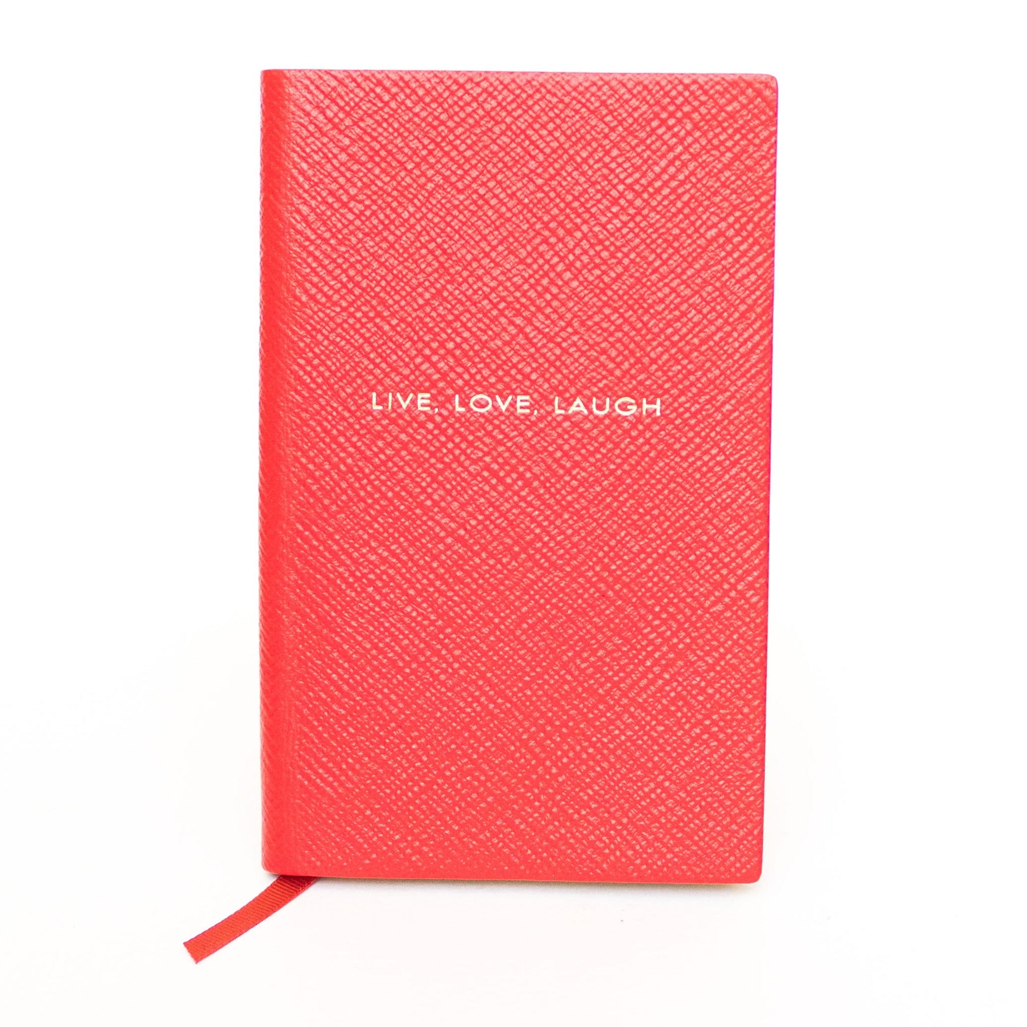 Smythson Live Love Laugh Notebook Red - Decree Co. 