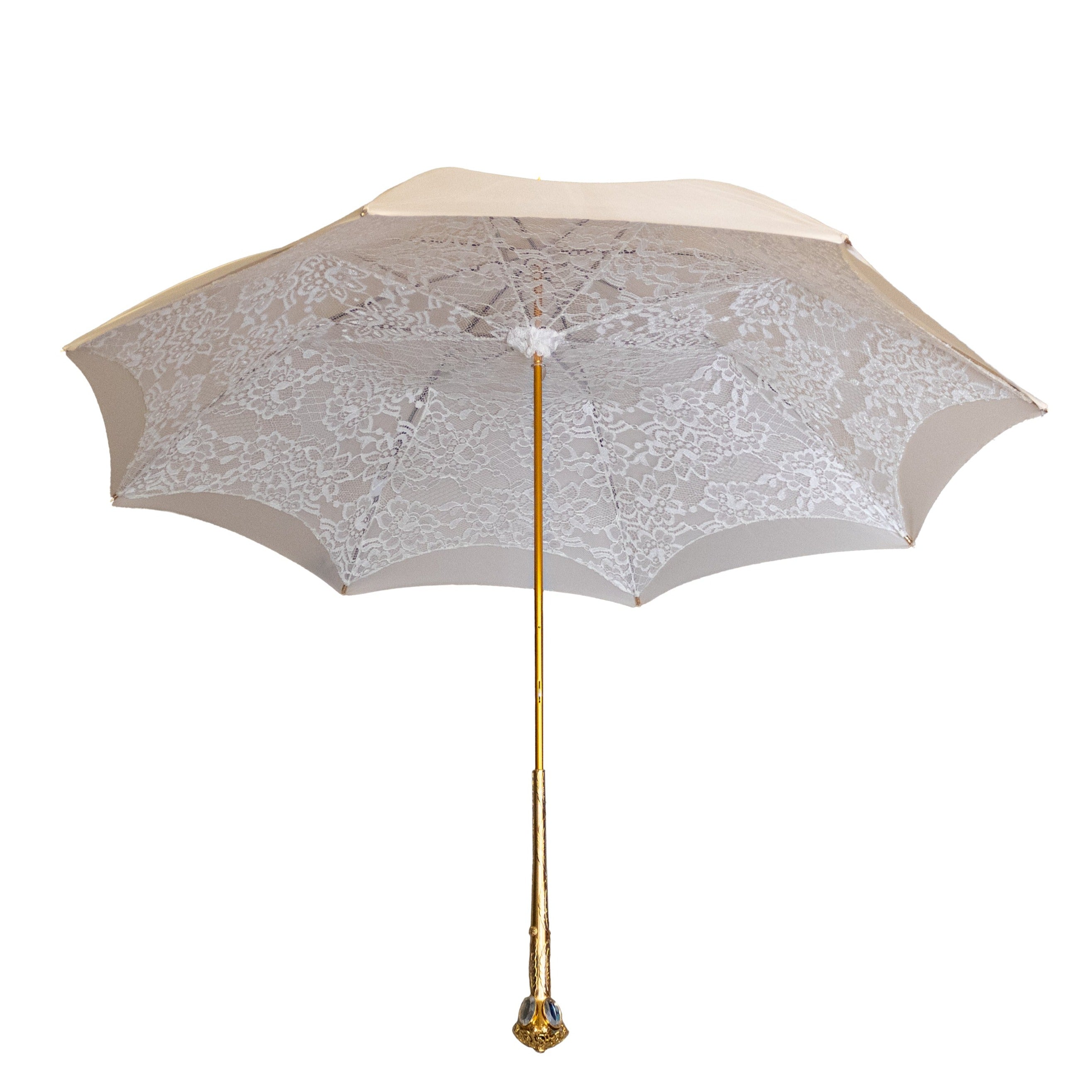 Pasotti Double Umbrella Ivory with White Lace - Decree Co. 