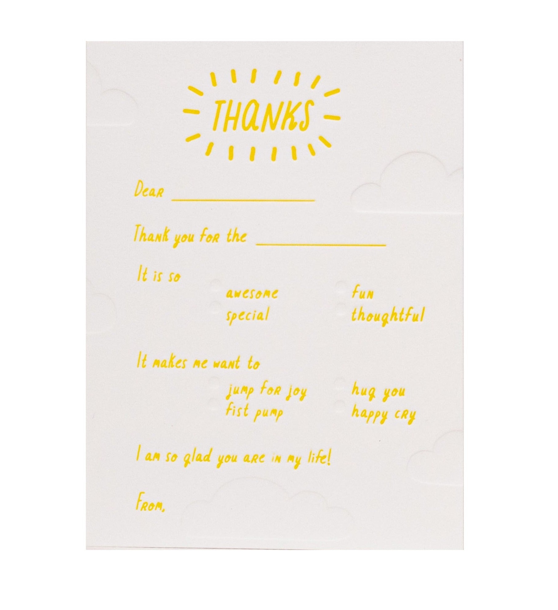 Decree Kids Yellow 10 Pack Thank You Cards